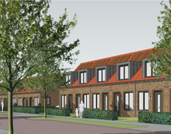 Impressie eengezinswoningen, seniorenwoningen en starterswoningen (van links naar rechts)